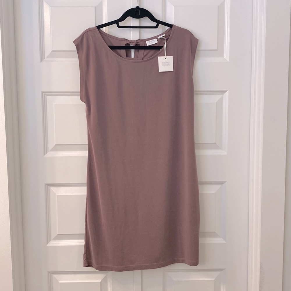NWT Sigrid Olsen Midi Dress Mauve Size Large